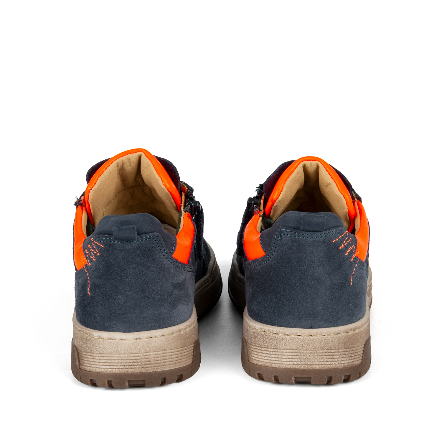 MARCH crs - calf navy + orange fluo