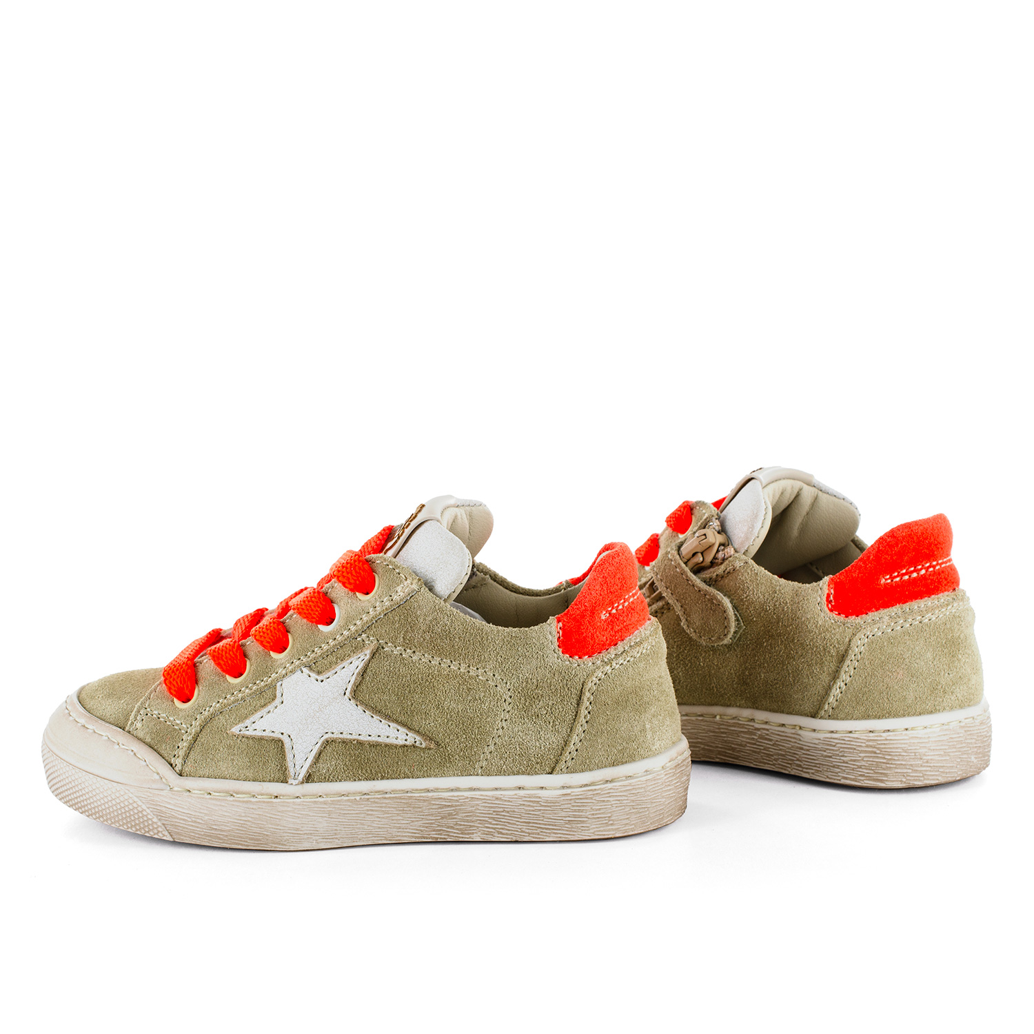 GREEN crs - calf sand + orange fluo