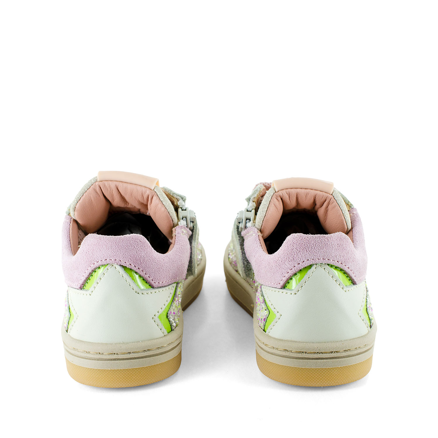 DOREY calf - glitter old rose + pistache