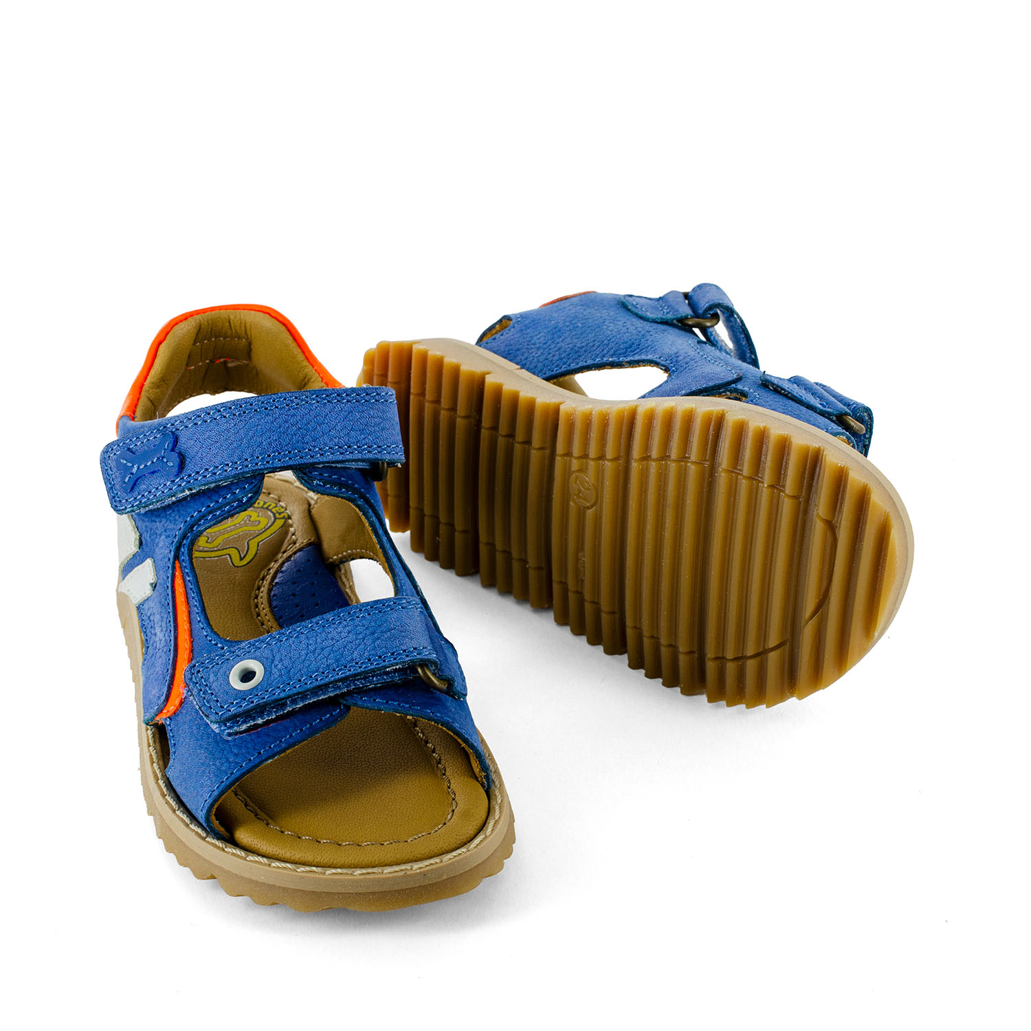 LINUS calf electric blue + orange fluo