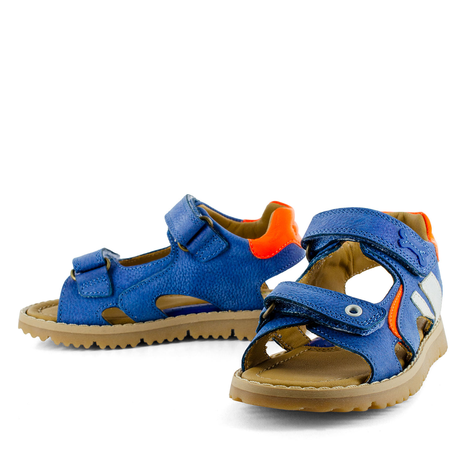 LINUS calf electric blue + orange fluo