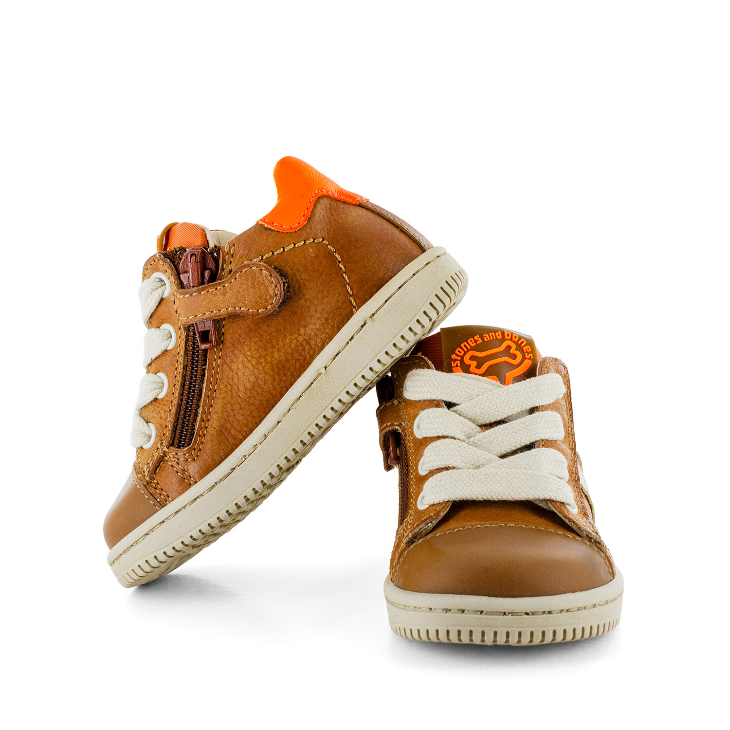 NEPO calf cuoio + orange fluo