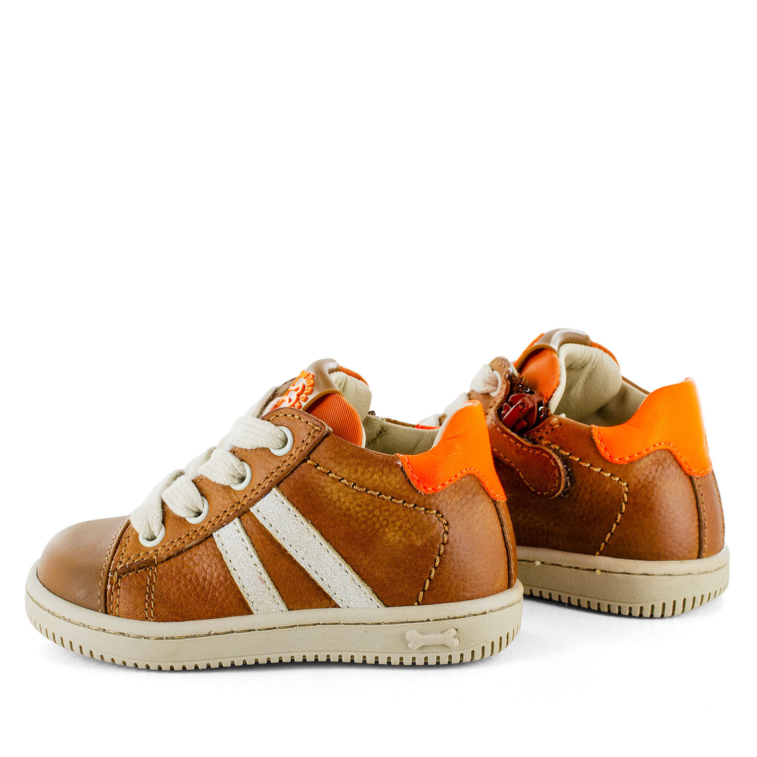 NEPO calf cuoio + orange fluo