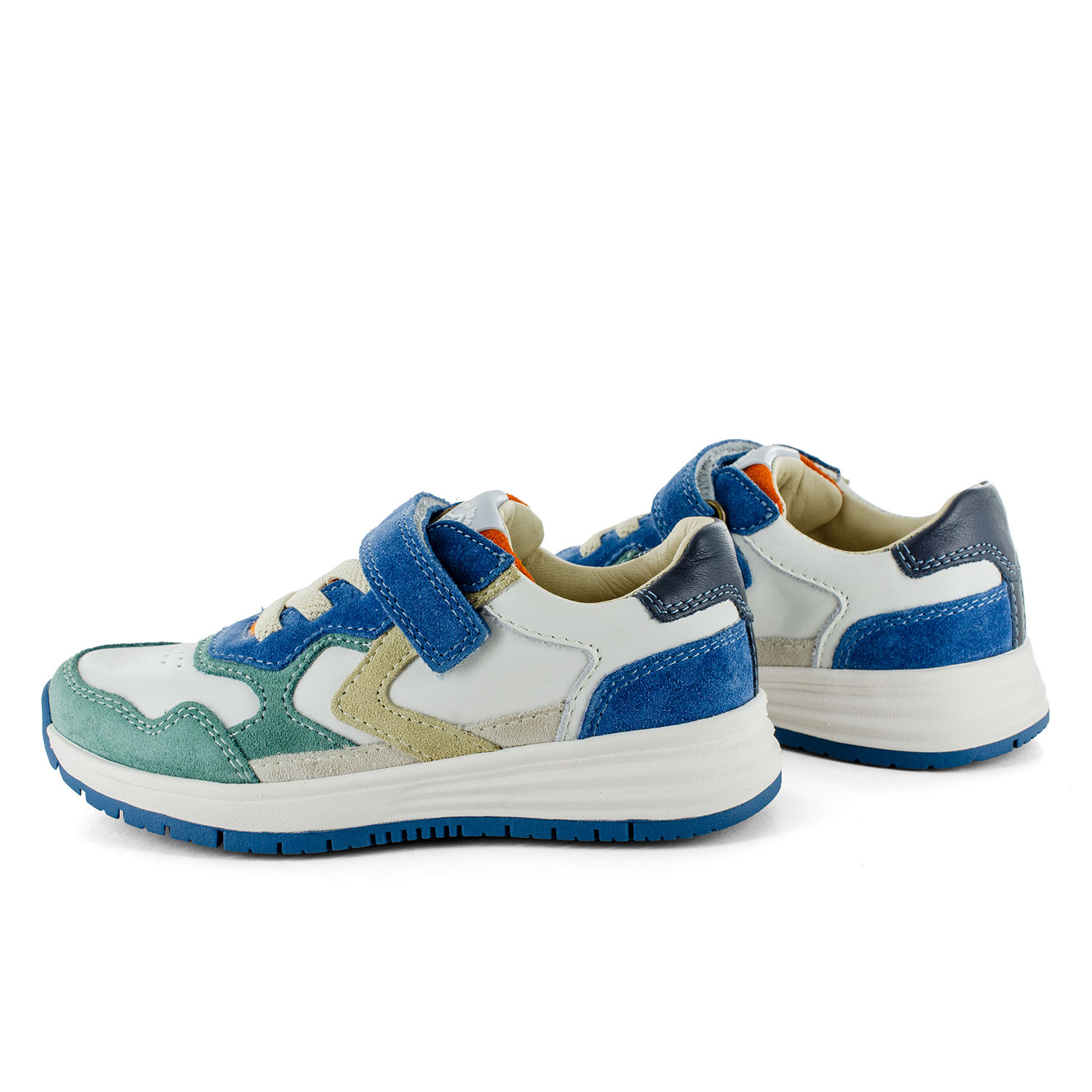 SKIER crs - calf o.white + teal