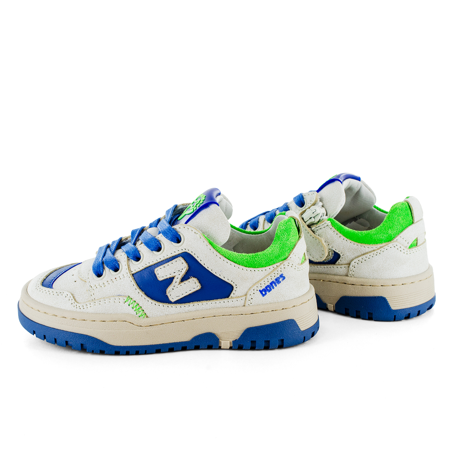 MACAN calf o.white + electric blue