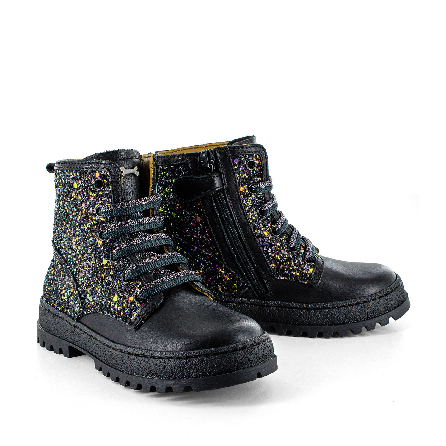 BLESA calf - glitter black
