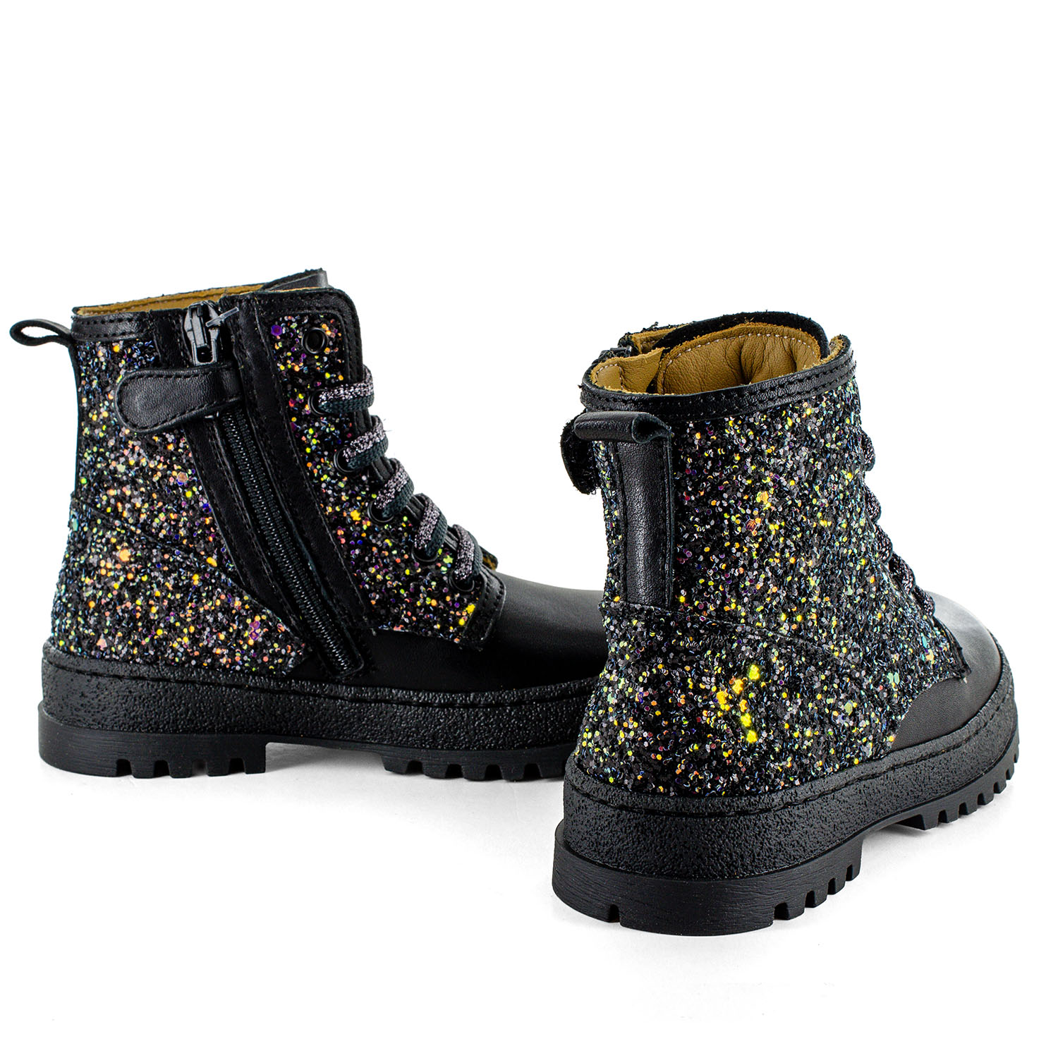 BLESA calf - glitter black