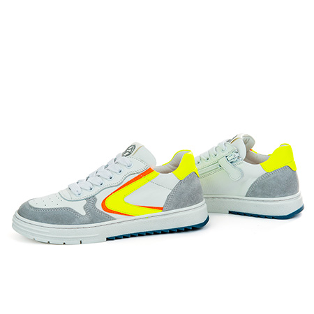 PARRY crs - calf white + yellow fluo