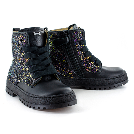 BLESA calf - glitter black