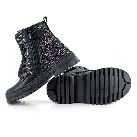 BLESA calf - glitter black