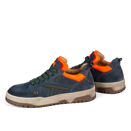 MARCH crs - calf navy + orange fluo