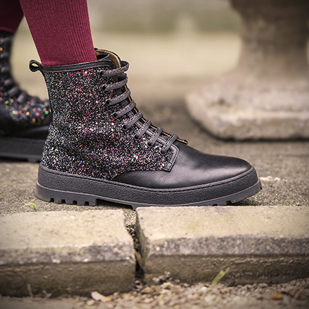 BLESA calf - glitter black