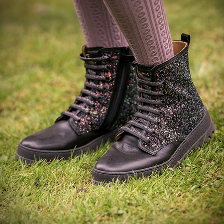 BLESA calf - glitter black