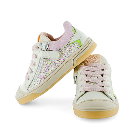 DOREY calf - glitter old rose + pistache