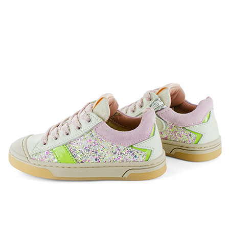 DOREY calf - glitter old rose + pistache