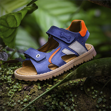 LINUS calf electric blue + orange fluo