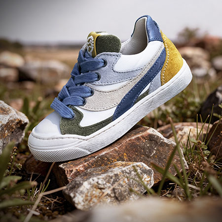 GOBER calf - crs o.white + khaki