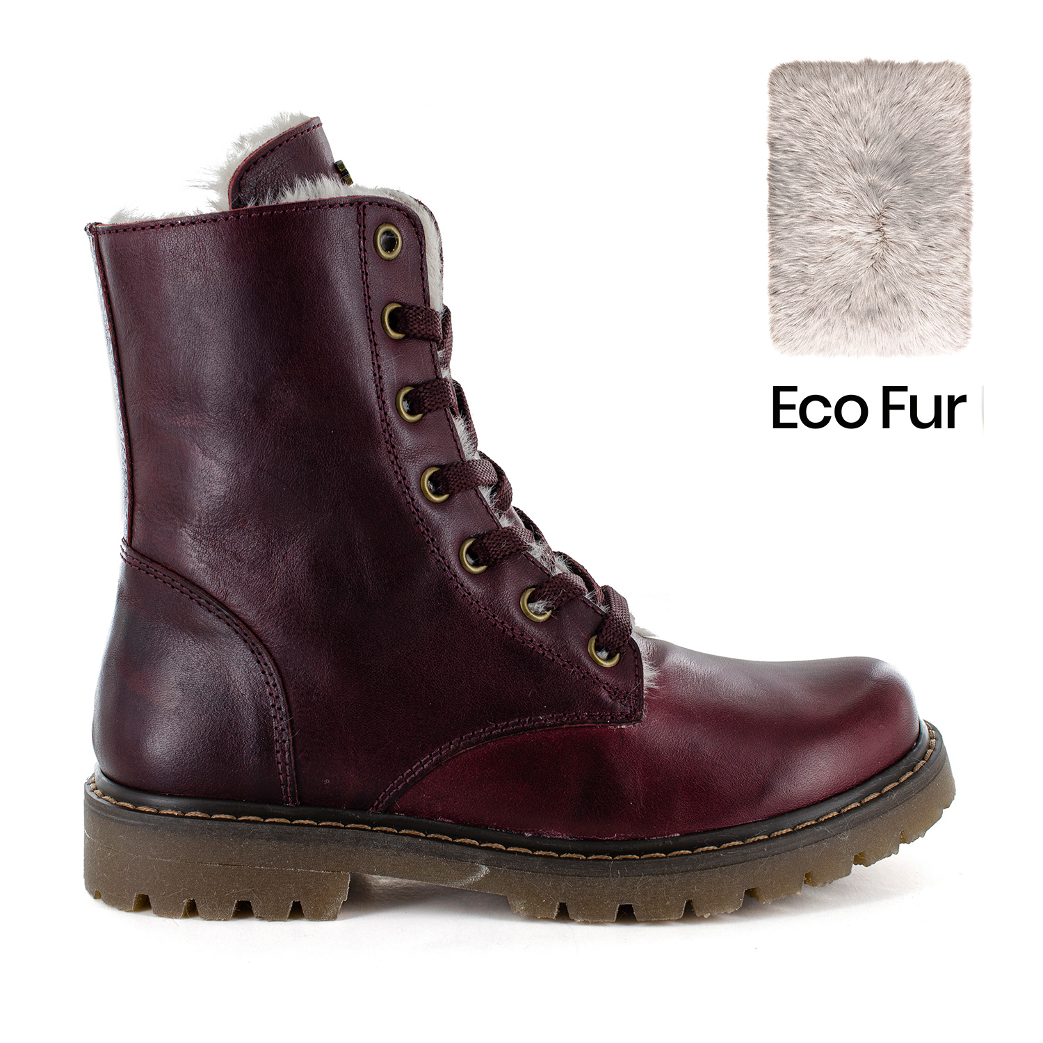 FURIAN/W calf - eco fur bordo