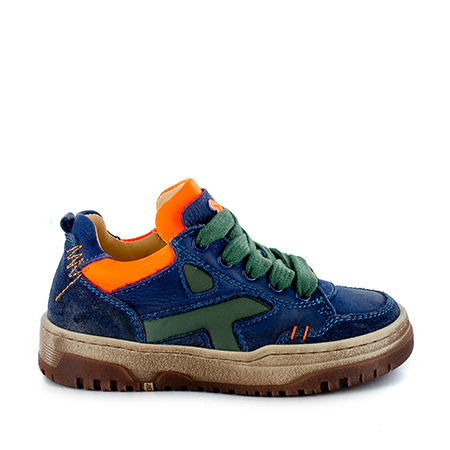 MARCH crs - calf navy + orange fluo