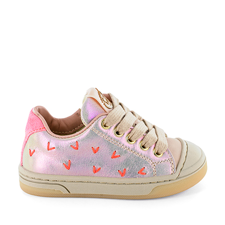 DALY calf - metal nude + coral fluo