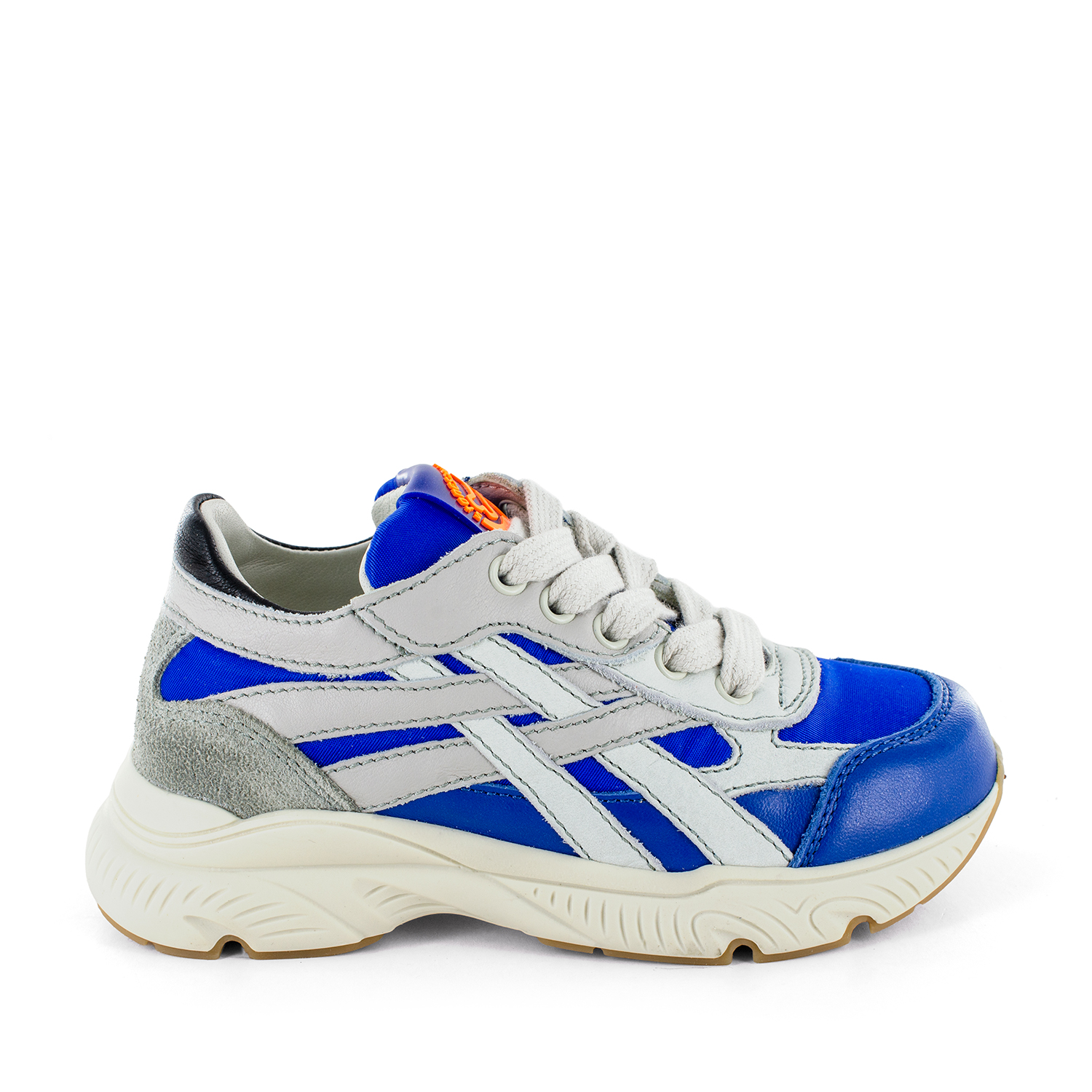 POKES calf - textile electric blue + o.white