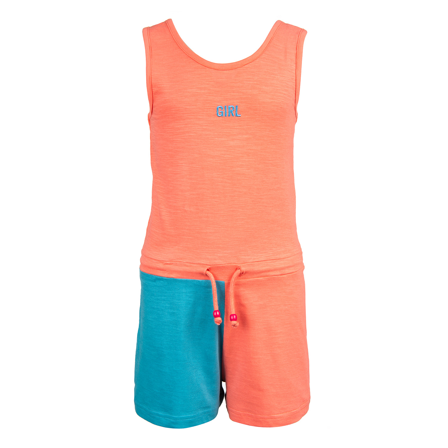 Loulou - GIRL coral pink + denim